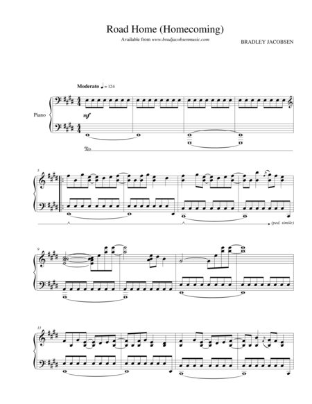 Road Home Homecoming By Brad Jacobsen Sheet Music