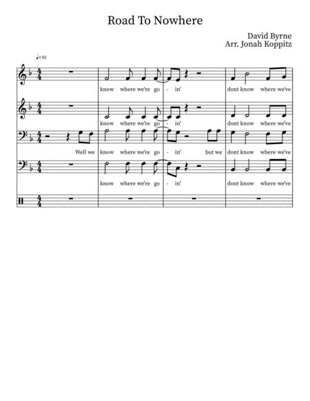 Free Sheet Music Road To Nowhere