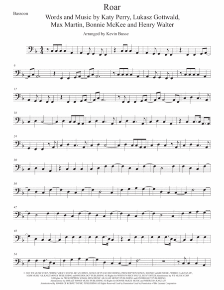 Roar Bassoon Sheet Music