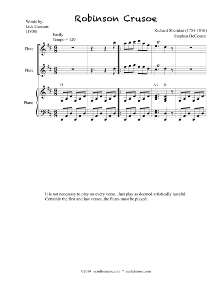 Robinson Crusoe Sheet Music