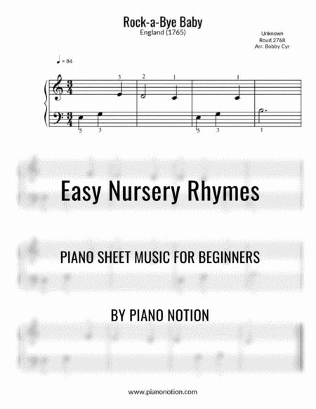 Rock A Bye Baby Easy Piano Solo Sheet Music