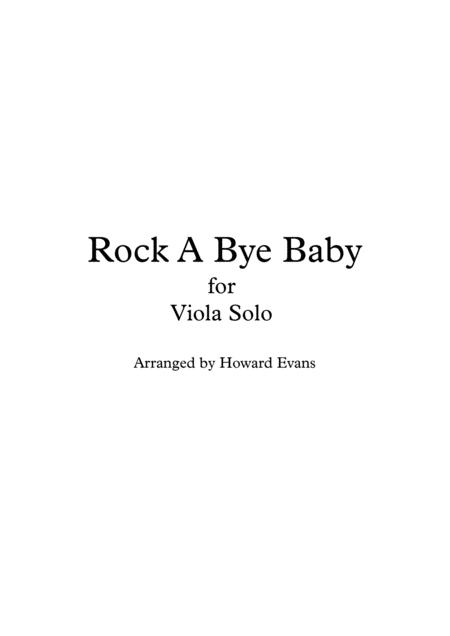 Free Sheet Music Rock A Bye Baby For Viola Solo