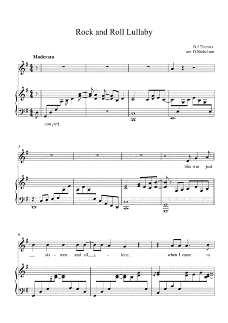 Rock And Roll Lullaby Sheet Music