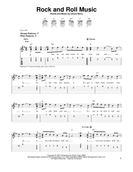 Free Sheet Music Rock And Roll Music