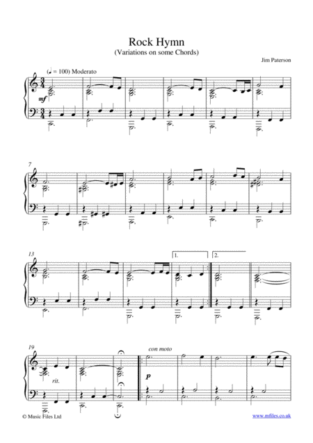 Rock Hymn Sheet Music