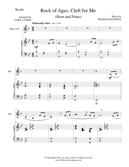 Rock Of Ages F Horn Piano And Horn Part Sheet Music