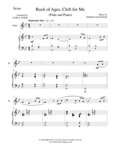 Rock Of Ages Flute Piano And Flute Part Sheet Music