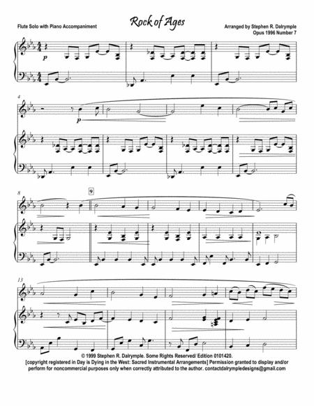 Rock Of Ages Hymn Arrangement For Flute And Piano By Stephen R Dalrymple Sheet Music