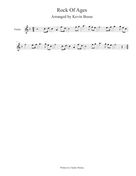 Rock Of Ages Violin Sheet Music