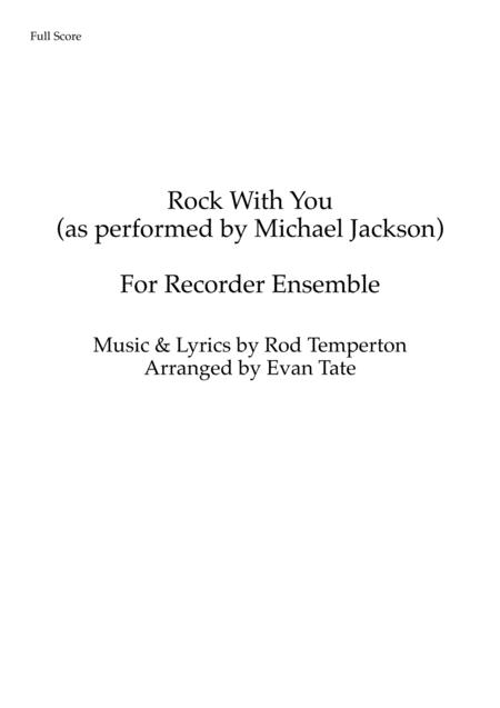 Rock With You For Recorder Ensemble Sheet Music