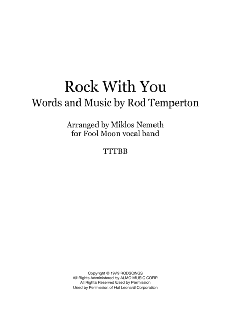 Rock With You Sheet Music