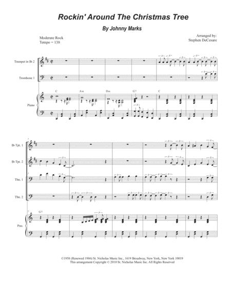 Rockin Around The Christmas Tree For Brass Quartet And Piano Alternate Version Sheet Music