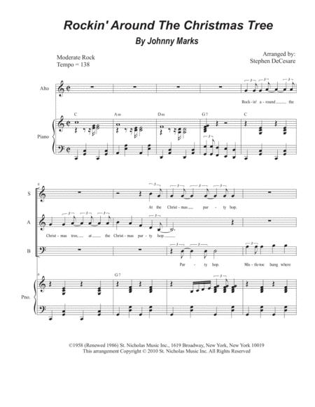 Free Sheet Music Rockin Around The Christmas Tree Vocal Trio Sab