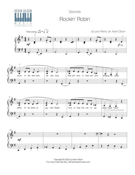 Rockin Robin Intermediate Piano Duet Sheet Music