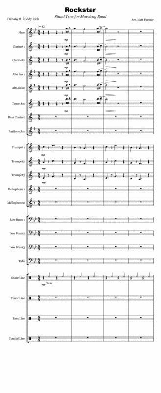 Free Sheet Music Rockstar For Marching Band