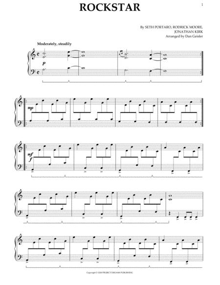 Rockstar Piano Solo Version Sheet Music