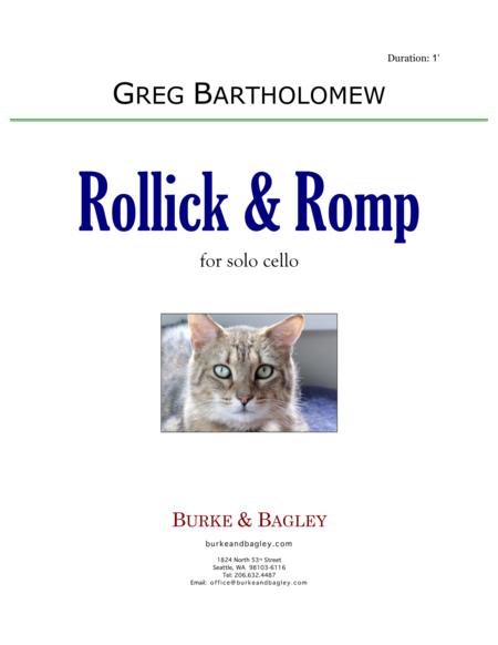 Free Sheet Music Rollick Romp For Solo Cello