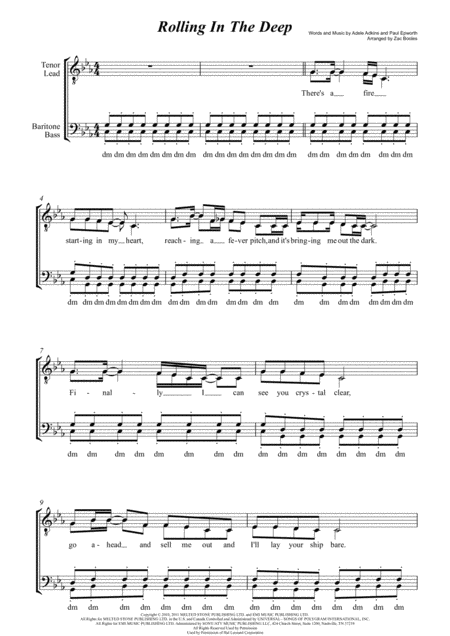 Rolling In The Deep Sheet Music