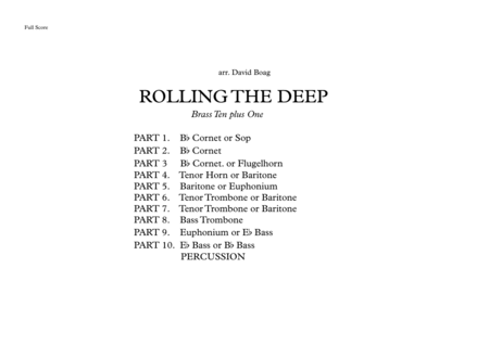 Free Sheet Music Rolling The Deep Brass Ten 1