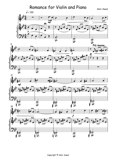 Free Sheet Music Romance For Flute Or Violin And Piano