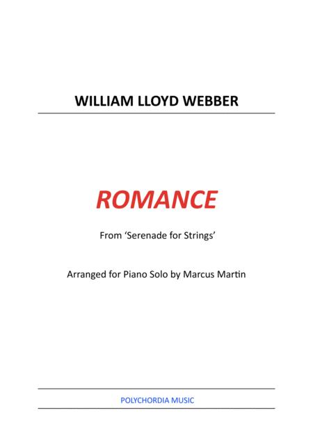 Romance From Serenade For Strings Arranged For Piano Solo Sheet Music