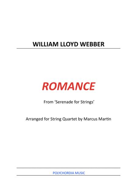Free Sheet Music Romance From Serenade For Strings Arranged For String Quartet By Marcus Martin