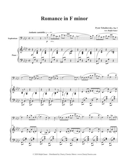 Free Sheet Music Romance In F Minor Op 5 For Euphonium And Piano