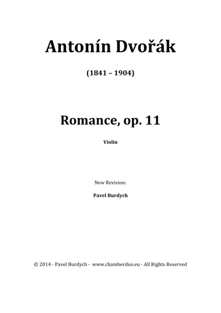 Romance Op 11 Sheet Music