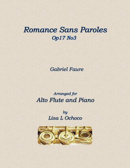 Romance Sans Paroles Op17 No3 For Alto Flute And Piano Sheet Music