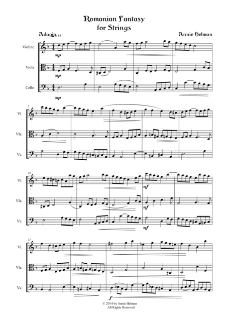 Free Sheet Music Romanian Fantasy