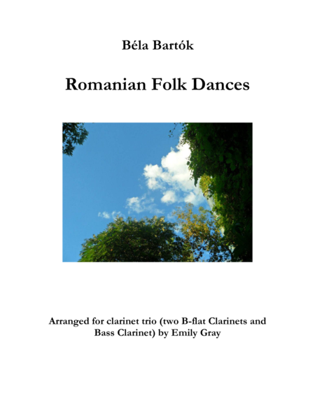 Romanian Folk Dances Clarinet Trio With Bass Clarinet Sheet Music