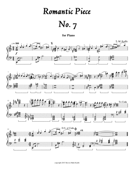 Free Sheet Music Romantic Piece No 7