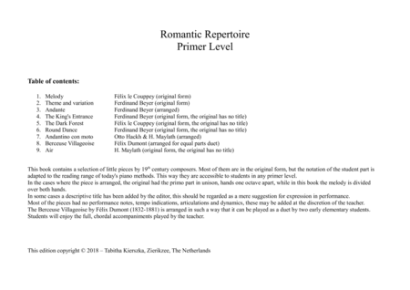 Romantic Repertoire For The Primer Level Volume 1 Sheet Music