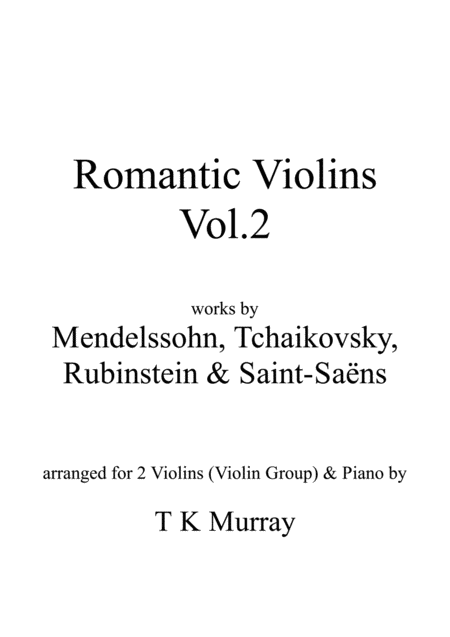 Free Sheet Music Romantic Violins Vol 2 4 Arrangements For 2 Violins Violin Duo Violin Group Piano