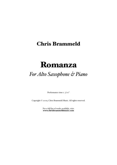 Romanza For Alto Saxophone And Piano Sheet Music