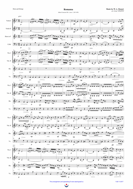 Romanza Horn Concerto Nb 4 Sheet Music