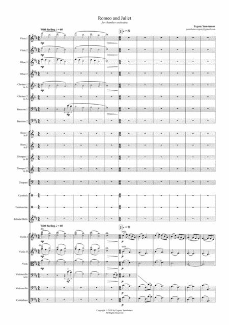 Romeo And Juliet For Chamber Orchestra Sheet Music