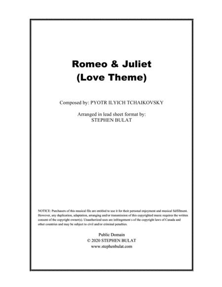 Romeo Juliet Love Theme Tchaikovsky Lead Sheet Key Of A Sheet Music