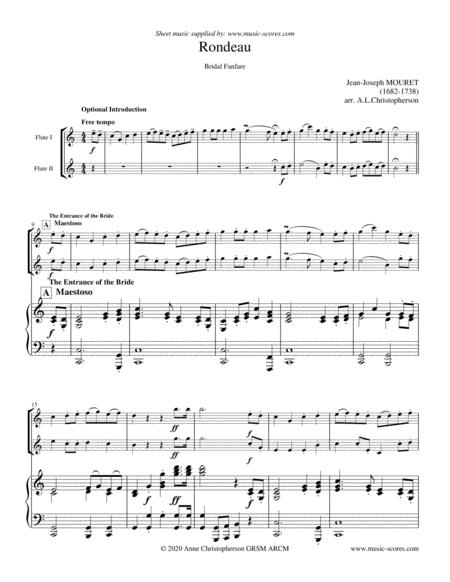 Rondeau Bridal Fanfare 2 Flutes And Piano Sheet Music