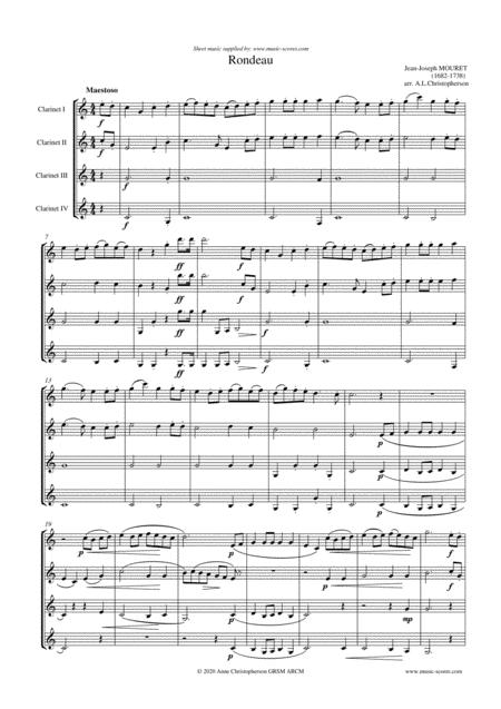 Rondeau Bridal Fanfare 4 Clarinets Sheet Music