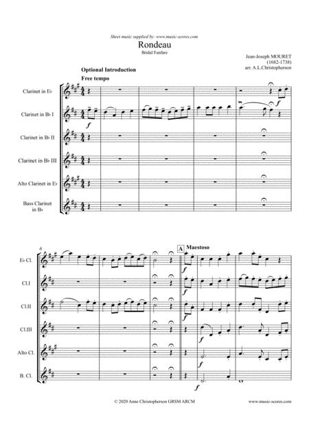 Rondeau Bridal Fanfare Clarinet Sextet Sheet Music