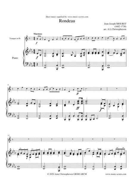 Free Sheet Music Rondeau Bridal Fanfare Trumpet And Piano Eb Major