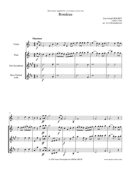 Free Sheet Music Rondeau Bridal Fanfare Violin Flute Alto Saxophone And Bass Clarinet