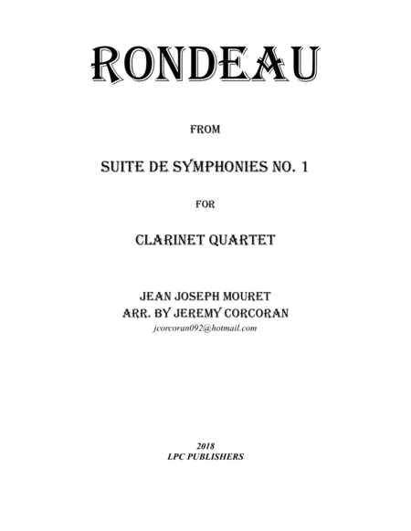 Rondeau For Clarinet Quartet Sheet Music