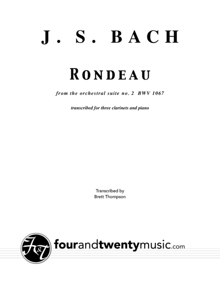 Free Sheet Music Rondeau From Suite No 2 For 3 Clarinets And Piano