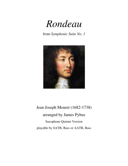 Rondeau From Symphonic Suite No 1 Masterpiece Theatre Theme Saxophone Quintet Version Sheet Music