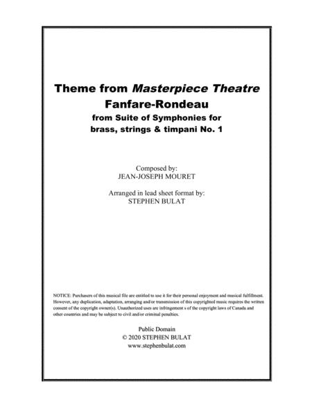 Free Sheet Music Rondeau Theme From Masterpiece Theatre Lead Sheet In Original Key Of D
