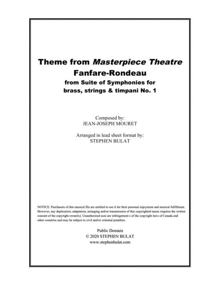 Rondeau Theme From Masterpiece Theatre Lead Sheet Key Of A Sheet Music