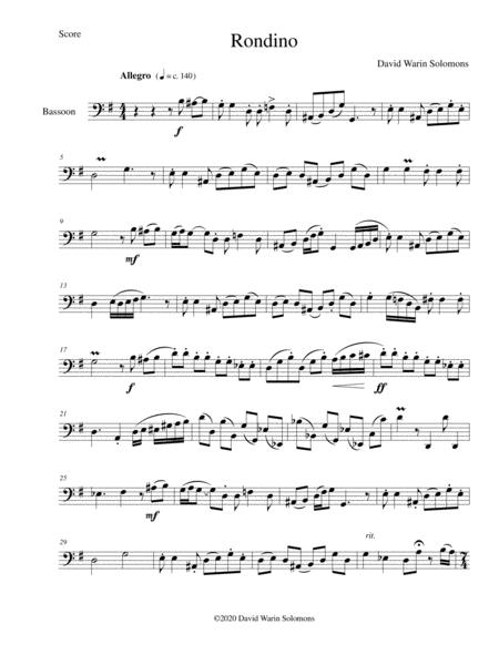 Free Sheet Music Rondino For Solo Bassoon