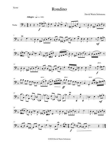 Free Sheet Music Rondino For Solo Cello